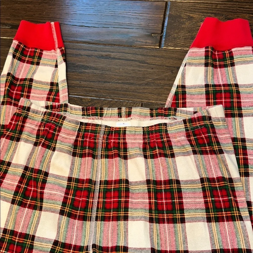 Hanna Andersson Red and White Plaid Pajama Bottoms size XLarge organic cotton